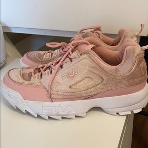 FILA velvet pink sneakers